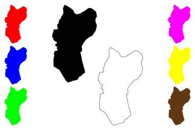 Ulhasnagar şehri (Hindistan Cumhuriyeti, Maharashtra Eyaleti) harita vektör çizimi, çizim Ulhasnagar haritası