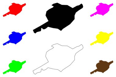 Unnao şehri (Hindistan Cumhuriyeti, Uttar Pradesh Eyaleti) harita vektör çizimi, çizim Unnao haritası