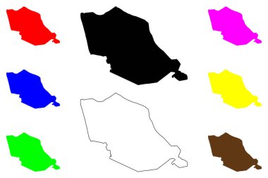 Valsad şehri (Hindistan Cumhuriyeti, Gujarat Eyaleti) harita vektör çizimi, çizim Bulsar haritası