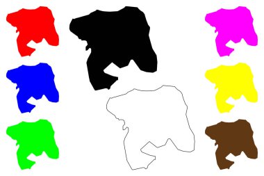 Vizianagaram şehri (Hindistan Cumhuriyeti, Andhra Pradesh) harita vektör çizimi, çizim çizimi Vijayanagaram haritası