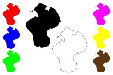 Warangal şehri (Hindistan Cumhuriyeti, Telangana Eyaleti) harita vektör illüstrasyonu, çizim Orugallu, Ekashila Nagaram haritası