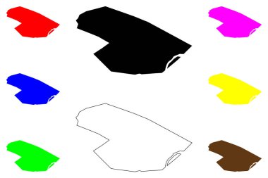 Yamunanagar şehri (Hindistan Cumhuriyeti, Haryana Eyaleti) harita vektör çizimi, çizim Yamunanagar haritası