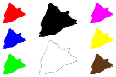 Wardha şehri (Hindistan Cumhuriyeti, Maharashtra Eyaleti) harita vektör çizimi, karalama çizimi Vardha haritası
