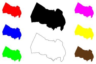 Banjarbaru şehri (Endonezya Cumhuriyeti, Kalimantan bölgesi) harita vektör çizimi, çizim çizimi Banjarbaru haritası