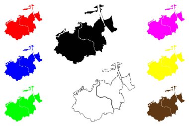 Banda Aceh şehri (Endonezya Cumhuriyeti, Bölge Sumatra) harita vektör çizimi, çizim Kutaraja haritası