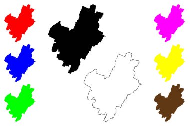 Blitar kenti (Endonezya Cumhuriyeti, Bölge Java) harita vektör çizimi, çizim Blitar haritası