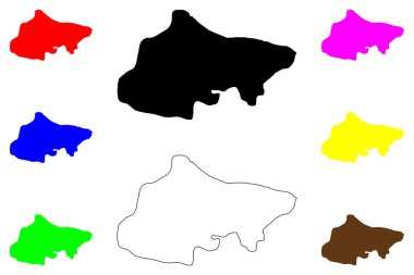 Dumai şehri (Endonezya Cumhuriyeti, Bölge Sumatra) harita vektör çizimi, çizim Dumai haritası