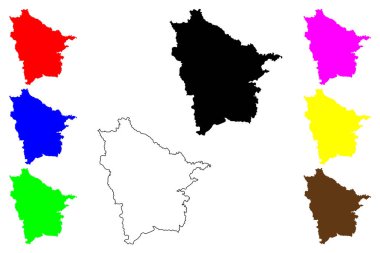 Tasikmalaya şehri (Endonezya Cumhuriyeti, Bölge Java) harita vektör çizimi, taslak Tasikmalaya haritası