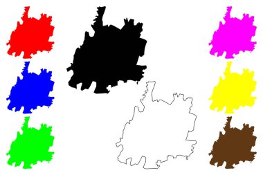 Serang şehri (Endonezya Cumhuriyeti, Bölge Java) harita vektör illüstrasyonu, karalama çizimi Serang haritası