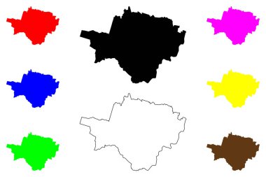 Surakarta şehri (Endonezya Cumhuriyeti, Bölge Java) harita vektör çizimi, çizim Solo haritası