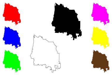 Yogyakarta kenti (Endonezya Cumhuriyeti, Bölge Java) harita vektör çizimi, çizim Yogyakarta haritası