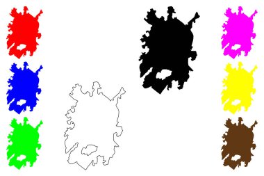 Erdabil kenti (İran İslam Cumhuriyeti, İran, İRİS, Erdabil ili) harita vektör çizimi, çizim Erdabil haritası