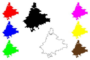 Gonbad-e Kavus şehri (İran İslam Cumhuriyeti, İran, IRI, Golestan eyaleti) harita vektör çizimi, çizim Gonbad-e Kavus haritası