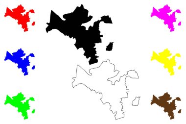 Khomeynishahr şehri (İran İslam Cumhuriyeti, İran, IRI, İsfahan eyaleti) harita vektör çizimi, Humeyni Şah haritası çizimi