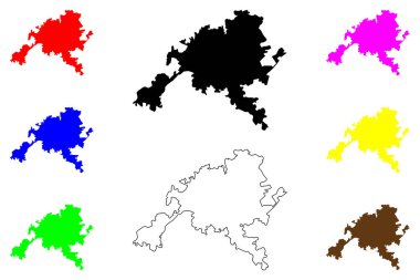 Maragheh şehri (İran İslam Cumhuriyeti, İran, IRI, Doğu Azerbaycan ili) harita vektör çizimi, çizim Marakka haritası