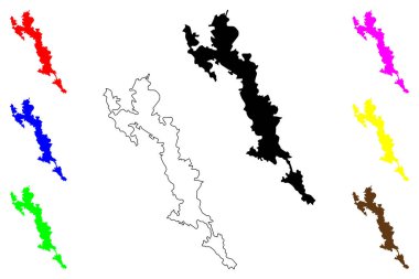 Masjed Soleyman şehri (İran İslam Cumhuriyeti, İran, IRI, Khuzestan eyaleti) harita vektör çizimi, çizim çizimi Masjed Soleyman haritası