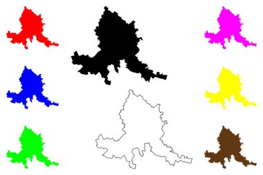 Rafsanjan şehri (İran İslam Cumhuriyeti, İran, IRI, Kerman vilayeti) harita vektör ilülasyonu, çizim Rafsanjan haritası