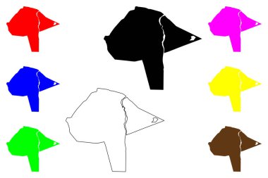 Sari şehri (İran İslam Cumhuriyeti, İran, IRI, Mazandaran eyaleti) harita vektör çizimi, çizim çizimi Zadracarta haritası