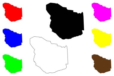 Erbil kenti (Irak Cumhuriyeti, Erbil Valisi) harita vektör illüstrasyonu, Erbil veya Hawler haritası çizimi