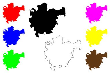 Zabol kenti (İran İslam Cumhuriyeti, İran, İran, İran, Sistan ve Baluchestan illeri) harita vektör çizimi, çizim Zabul haritası
