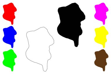 Kül-Shatrah şehri (Irak Cumhuriyeti, Valilik Dhi Qar) harita vektör çizimi, çizim al-Shatrah veya Şatat al-Muntafiq haritası