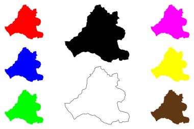 Soran şehri (Irak Cumhuriyeti, Erbil Valisi) harita vektör illüstrasyonu, Suran veya Diyana haritası çizimi