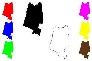 Bat Yam şehri (İsrail Devleti, Tel Aviv Bölgesi) harita vektör çizimi, çizim Bat Yam haritası