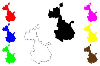 Ramat Gan şehri (İsrail Devleti, Tel Aviv Bölgesi) harita vektör çizimi, çizim Ramat Gan haritası