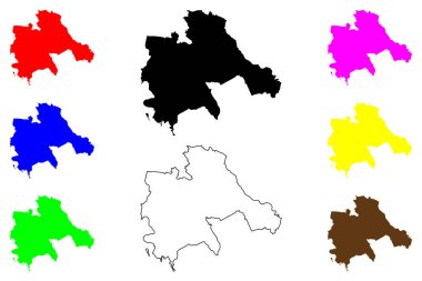 Ageo şehri (Japonya, Nihon-koku veya Nippon-koku, Kanto bölgesi) harita vektör çizimi, çizim Ageo-shi haritası
