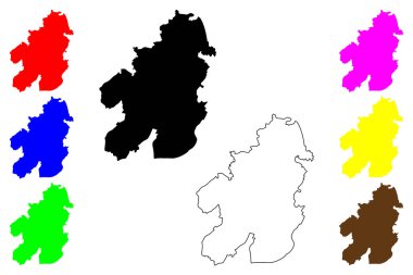 Anjo şehri (Japonya, Nihon-koku veya Nippon-koku, Chubu bölgesi) harita vektör çizimi, çizim Anjo-shi haritası