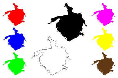 Fujimi şehri (Japonya, Nihon-koku veya Nippon-koku, Kanto bölgesi) harita vektör çizimi, karalama çizimi Fujimi-shi harita çizimi