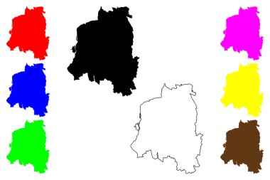 Chikusei şehri (Japonya, Nihon-koku veya Nippon-koku, Kanto bölgesi) harita vektör çizimi, çizim Chikusei-shi haritası