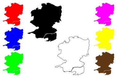 Fukaya şehri (Japonya, Nihon-koku veya Nippon-koku, Kanto bölgesi) harita vektör çizimi, karalama çizimi Fukaya-shi haritası