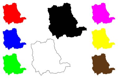 Hadano şehri (Japonya, Nihon-koku veya Nippon-koku, Kanto bölgesi) harita vektör çizimi, çizim Hadano-shi haritası