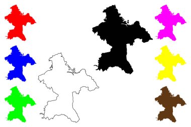 Hachinohe şehri (Japonya, Nihon-koku veya Nippon-koku, Tohoku bölgesi) harita vektör çizimi, çizim Hachinohe-shi haritası