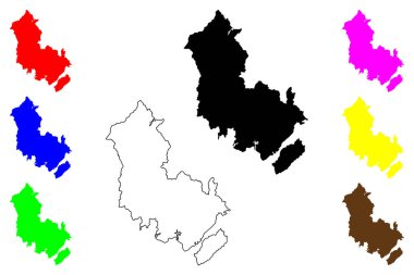 Hatsukaichi şehri (Japonya, Nihon-koku veya Nippon-koku, Chugoku bölgesi) harita vektör çizimi, Hatsukaichi-shi harita çizimi