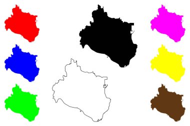 Hitachinaka şehri (Japonya, Nihon-koku veya Nippon-koku, Kanto bölgesi) harita vektör çizimi, çizim çizimi Hitachinaka-shi harita