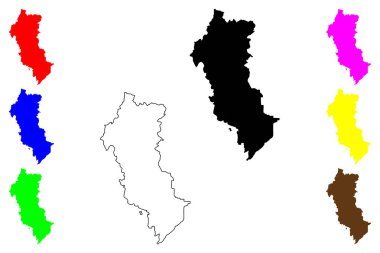 Ibaraki şehri (Japonya, Nihon-koku veya Nippon-koku, Kansai bölgesi) harita vektör çizimi, karalama çizimi Ibaraki-shi harita