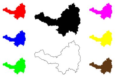 Ichinoseki şehri (Japonya, Nihon-koku veya Nippon-koku, Tohoku bölgesi) harita vektör çizimi, karalama çizimi Ichinoseki-shi haritası