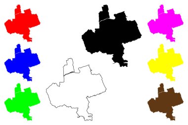 Iruma şehri (Japonya, Nihon-koku veya Nippon-koku, Kanto bölgesi) harita vektör çizimi, karalama çizimi Iruma-shi haritası