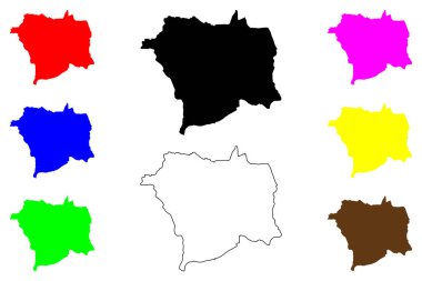 Kadoma şehri (Japonya, Nihon-koku veya Nippon-koku, Kansai bölgesi) harita vektör çizimi, karalama çizimi Kadoma-shi harita