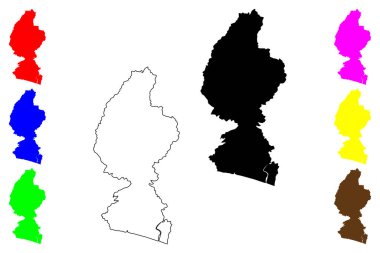 Kakegawa şehri (Japonya, Nihon-koku veya Nippon-koku, Chubu bölgesi) harita vektör çizimi, çizim Kakegawa-shi haritası