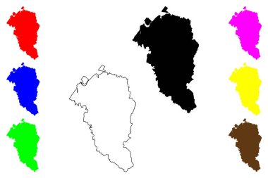 Kanazawa şehri (Japonya, Nihon-koku veya Nippon-koku, Chubu bölgesi) harita vektör çizimi, çizim Kanazawa-shi haritası