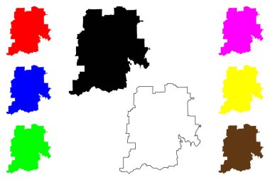 Kashihara şehri (Japonya, Nihon-koku veya Nippon-koku, Kansai bölgesi) harita vektör çizimi, çizim Kashihara-shi haritası