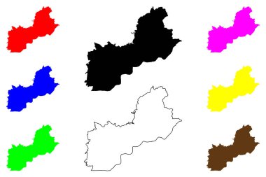 Kasugai şehri (Japonya, Nihon-koku veya Nippon-koku, Chubu bölgesi) harita vektör çizimi, çizim Kasugai-shi haritası