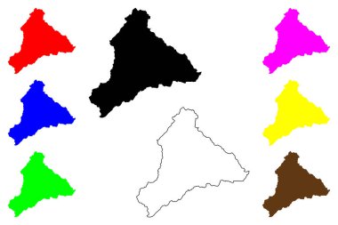 Kawachinagano şehri (Japonya, Nihon-koku veya Nippon-koku, Kansai bölgesi) harita vektör çizimi, karalama çizimi Kawachinagano-shi harita