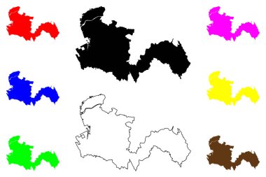 Kisarazu şehri (Japonya, Nihon-koku veya Nippon-koku, Kanto bölgesi) harita vektör çizimi, Kisarazu-shi harita çizimi