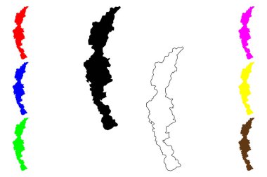 Kofu şehri (Japonya, Nihon-koku veya Nippon-koku, Chubu bölgesi) harita vektör çizimi, çizim Kofu-shi haritası