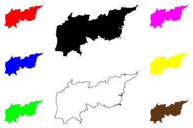Komaki şehri (Japonya, Nihon-koku veya Nippon-koku, Chubu bölgesi) harita vektör çizimi, çizim Komaki-shi haritası