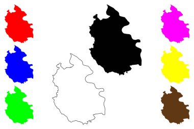 Koshigaya şehri (Japonya, Nihon-koku veya Nippon-koku, Kanto bölgesi) harita vektör çizimi, çizim Koshigaya-shi haritası